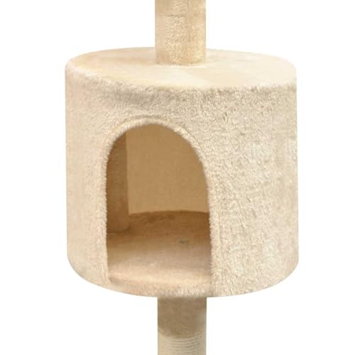 Arbre à chat de qualité supérieure avec finitions en tissu peluche