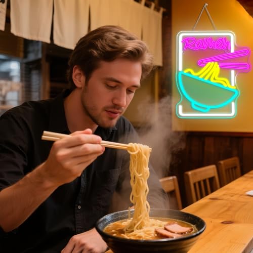 Image of Ramen Time Neon Sign - Noodles Neon Signs for Wall Decor Ramen Led Signs Ramen Light Up Sign USB Neon Ramen Sign for Ramen Shop Decoration Ramen Shop Decor Ramen Poster Restaurant kitchen