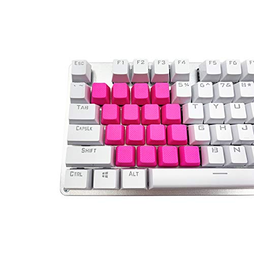 Big Chic Blank TPR Rubber Gaming Keycaps 4 Keys Set 1u for Cherry MX Mechanical Keyboards Compatible OEM (R4, Neon Pink)