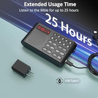 Lamborsafe KJV Audio Bible Player for Seniors & Blind, One-Button Play Electronic Audio Bible King James Version, Listen to New & Old Testament Anytime Anywhere - Durable and Lightweight, Ideal Gift