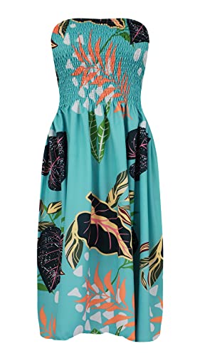 Image of Zyyfly Womens Summer Beach Dresses Strapless Cover Ups Dress Tube Top Sundresses
