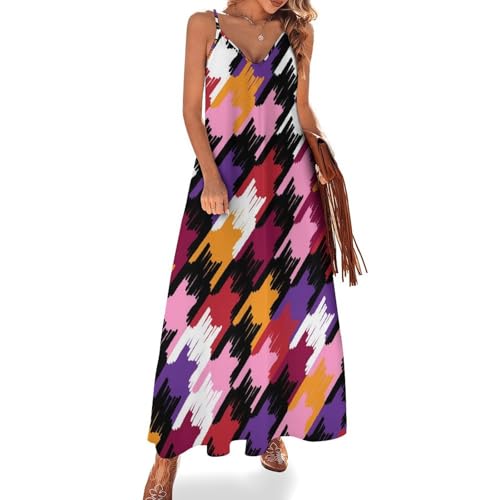 Robe maxi pour voyages et plage à imprimé abstrait coloré coupe d'été légère