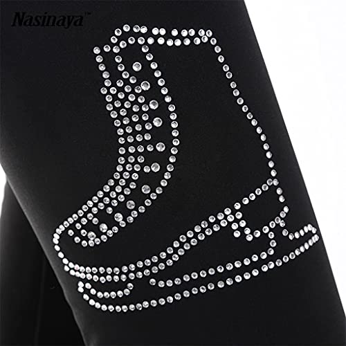 Met Strass Kunstschaatsen Oefenbroek Dans Elasticiteit Slanke Meisjes Dames - Image 6