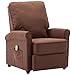 vidaXL Fauteuil Electrique de Massage Inclinable Salon Salle de Séjour Chambre à Coucher Bureau Maison Intérieur Confortable Marron Tissu