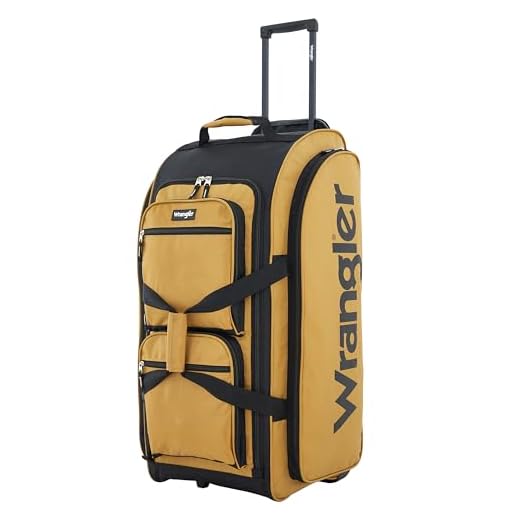 Best luggage wheels for cobblestone streets Wrangler Wesley 30 Inch Rolling Duffel Bag