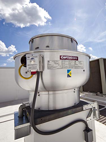 Restaurant Canopy Hood Grease Rated Exhaust Fan- High Speed Direct Drive Centrifugal Upblast Exhaust Fan With Speed Control- 19" Fan Base, 0.180 Hp 115 Volt Single Phase Motor, 100-500 Cfm (Du12Hfa) #TOP1