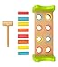 Bimi Boo Wooden Pounding Bench for Toddlers 1-3 - Montessori Hammer Toy with 8 Pegs and Mallet - Pound a Peg Bench for Kids - Color Recognition Toy (Hammer, 8 Pegs, 4 Colors)