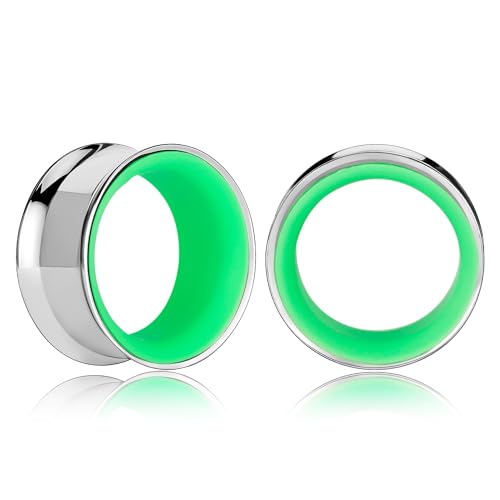 Maxbott �C���[�Q�[�W 2G (6mm) - 1�C���` (25mm) ���� 316L �X�e�����X�X�`�[�� �_�u���t���A �C���[�v���O �g���l�� �X�g���b�`���[ �{�f�B�s�A�X �C�������O �W���G���[ ���f�B�[�X �����Y, 14mm(9/16"), �X�e