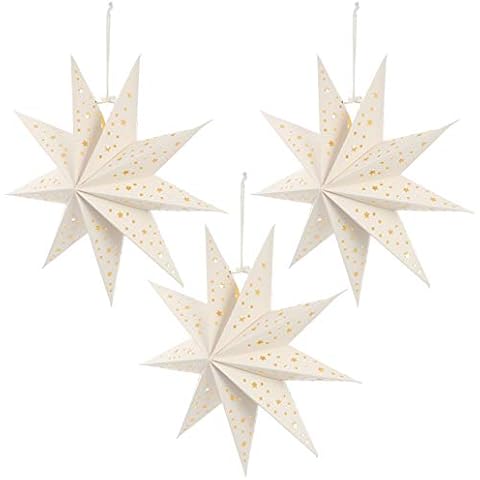 FRCOLOR 3pcs Paper Star Lantern Lampshade Set Cover