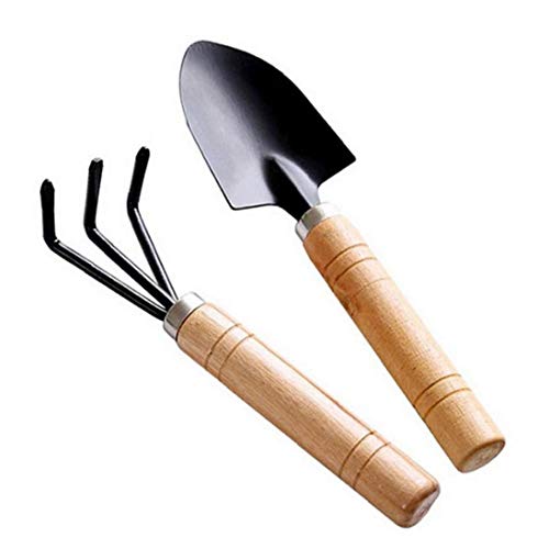 Horticultural Two-Piece Small Shovel Rake Spade Mini Two-Piece Set of Potted Plants Garden Gardener Plants Household Loosen Tools Raise Flower Suit 1 Set