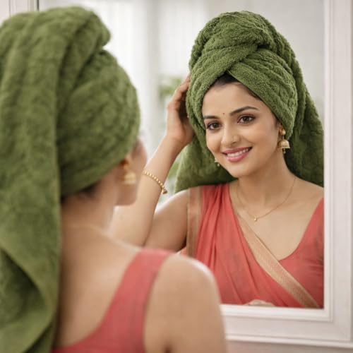 Image of Towels for Bath | Towels for Bath Large Size Bath Towel - Soft & Absorbent | 600 GSM | 1 Piece Bath Towel for Men /Women | 70 cms x 140 cms - Sage Green