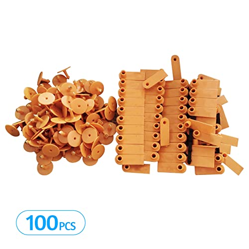 Strachey Brincos De Ovelha Em Branco,Etiquetas de orelha de gado em branco 100PCS Etiquetas de orelh