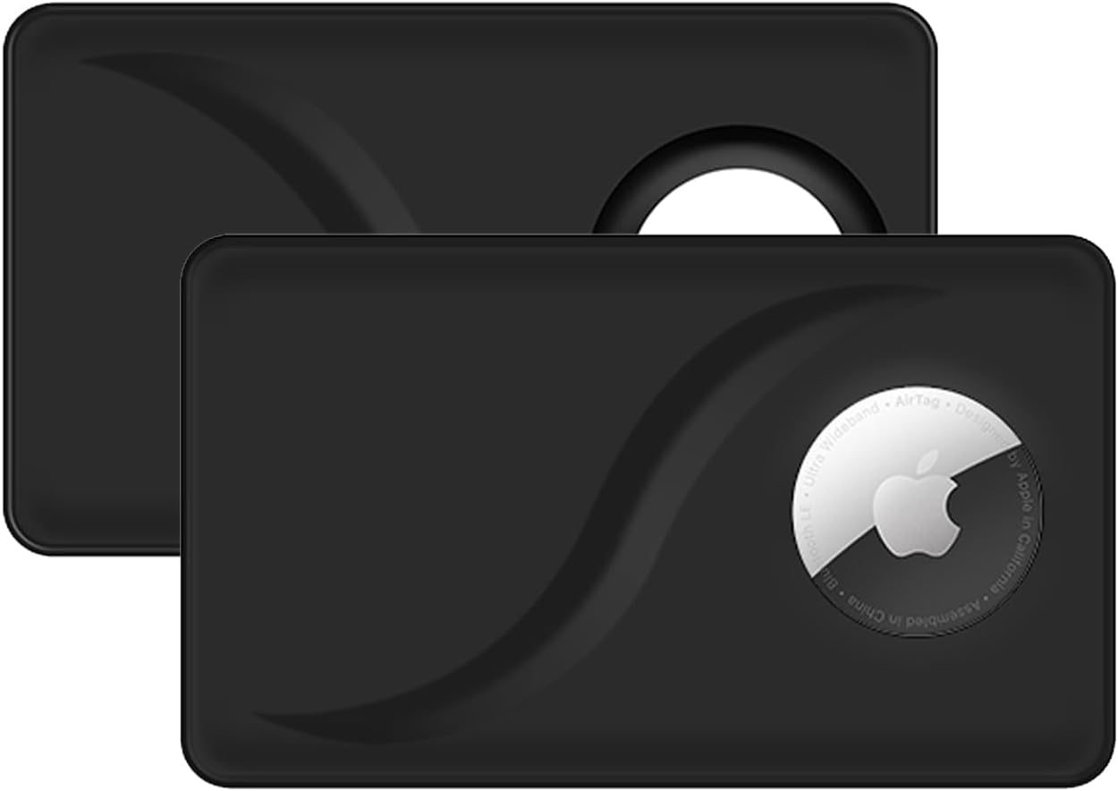 2Pack Ultra Slim Airtag Wallet Card,Offset Hole Airtag Holder,Airtag Card Case for