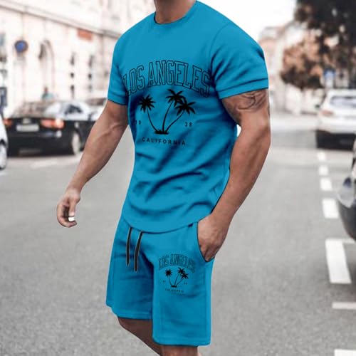 Ensemble homme décontracté pour les vacances à la mer avec imprimé arbre fluide - 3
