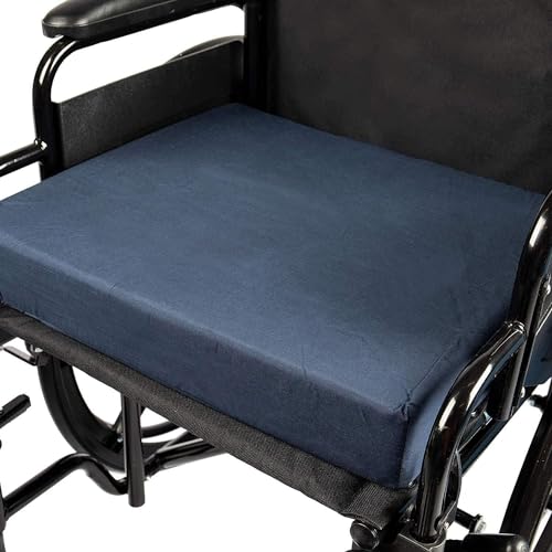 Quest-Mart Wheelchair Cushion - Memory Foam Seat Cushion with Back Support – Comfortable Garden Chair, Office Chair, Car and Patio - Cut to Size Foam with Washable Cover (16x16x2)