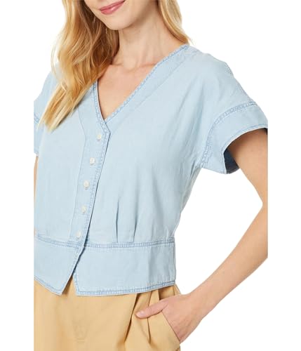 Madewell Women's Denim Peyton Top in Doral Wash3