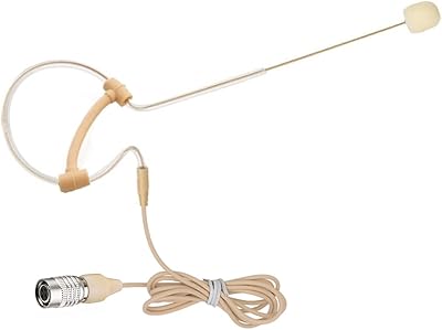 Haoin Single Ear Headset Microphone Earset Headworn Mic Compatible with Audio-Technica Wireless System Bodypack Transmitter with 1.2m Cable Windscreen Hirose 4 Pin Plug