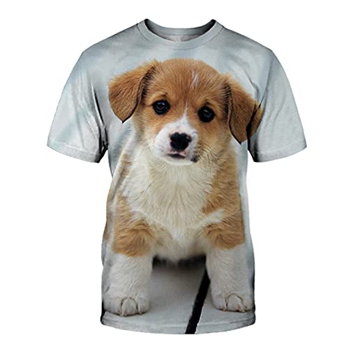 Design: T-shirt a maniche corte stampata grafica 3D, design classico del collo round, elegante e casual, modelli di animali stampati 3D stampati 3D, non svaniscono, si riducono o si deformano dopo il lavaggio.