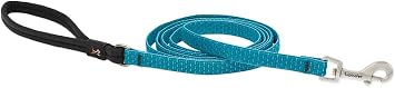 LupinePet ECO Recycled 1/2" Padded Handle Leash for Small Dogs, Cats & Other Small Pets 4-ft or 6-ft Length Tropical Sea, Regular 4-ft Long