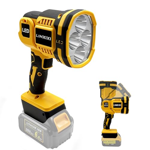 Cordless LED Work Light Spotlight Compatible with DeWALT 18V/20V Battery