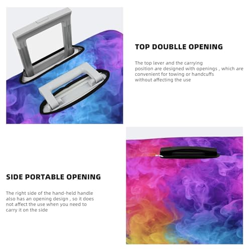 Rainbow Smoke Pattern Elastic Travel Luggage Covers Dustproof Scratch-Resistant Suitcase Protector Fit 22-24 Inch3