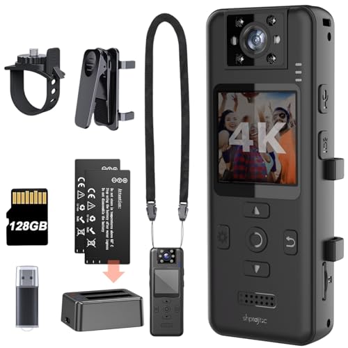 Caméra corporelle 4K 128G avec objectif rotatif H86