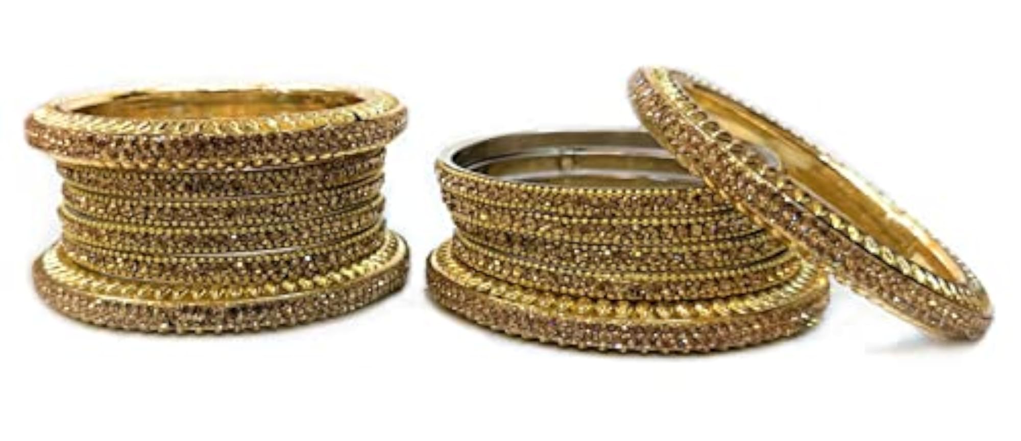 Exotic Brass Bangles set with Cubic Zirconia Stones