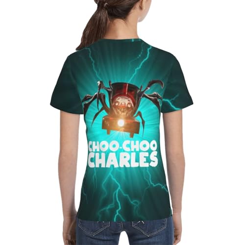 Choo-Choo Charles Kids T-Shirt 3D Printed Graphic T-Shirts Boys and Girls Short Sleeve Shirts for Youth Kids4
