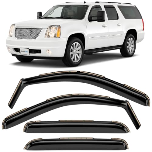 Image of CLIM ART in-Channel Incredibly Durable Rain Guards Compatible with GMC Yukon XL 2500 2007-2013, Original Window Deflectors, Vent Window Visors, Vent Deflector, 4 pcs. - 607188