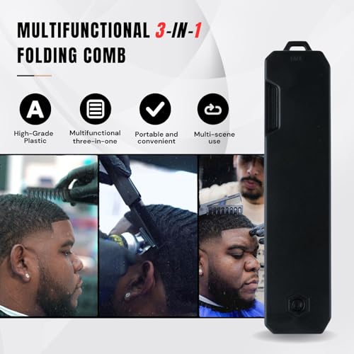 Peine Plegable Portátil para Hombre Negro miniatura 5