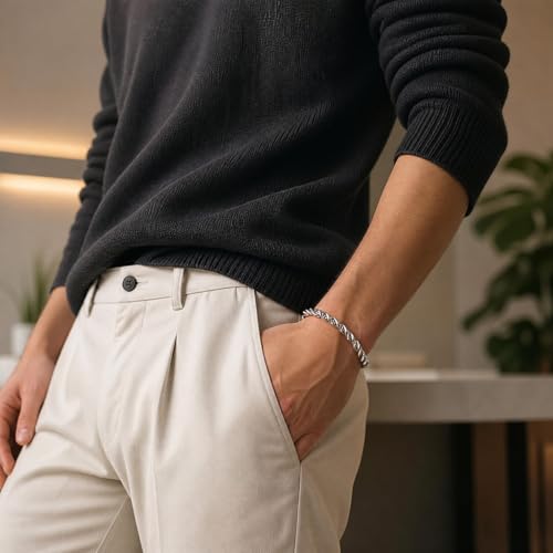 Pulsera vintage trenzada estilo vikingo para hombre miniatura 5