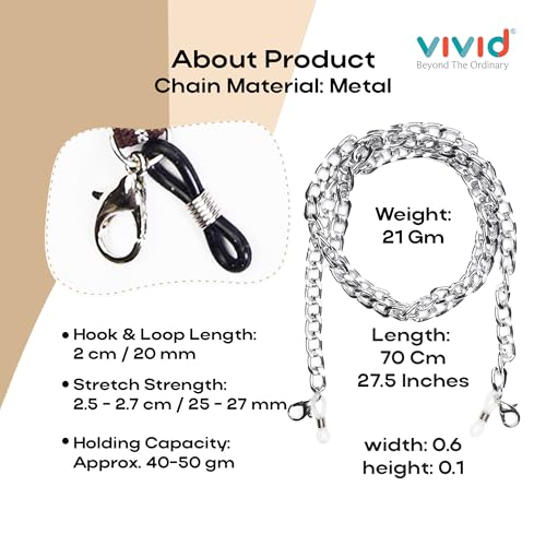 Image of VIVID vision Unisex Adult Eyeglass Holder Strap Cord | New Chain Adjust on Sunglasses | Anti-slip Retainer Lanyard String Eyewear Frame | Specs Mask Chains