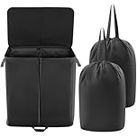 Lifewit Double Washing Basket For Laundry, 136L Divided Laundry Bin with Lid and Removable Bags, Collapsible 2 Compartments Hamper with Handles for Bedroom, Bathroom, College Dorm, Black