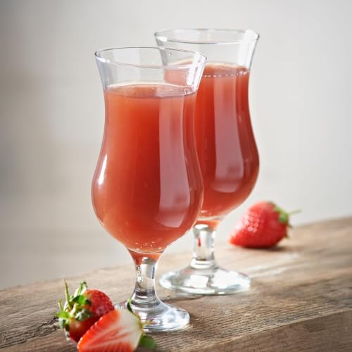 Image of Ravenhead Premium Cocktail Transparent Glasses Set of 4, 420 ml | Short Stem Tulip /Hurricane Glass for Mojito, Pina Colada, Wine & Mocktails | Elegant Bar Glass for Home & Party, Crafted in UK