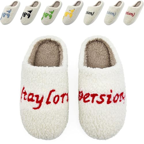Yidyejk Taylors Slippers For Women Men Comfy Ladies Bedroom Slipper Birthday Gifts for Women Cute House Shoe Warm Fuzzy Indoor Memory Foam Slip on Shoes