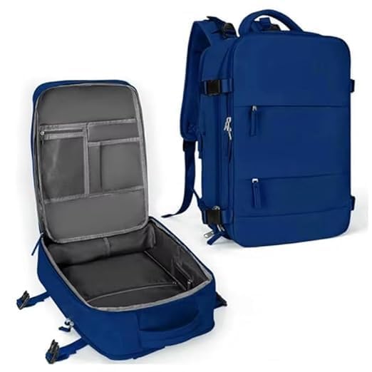 Premium 15.6 Inch Blue Color Backpack I Water Resistent Polyester I Expandable, 2 Zipper Front Pocket, 2 More Compartment for Laptop and Other Accessories I USB Charging I Strolley Strap-picture-51