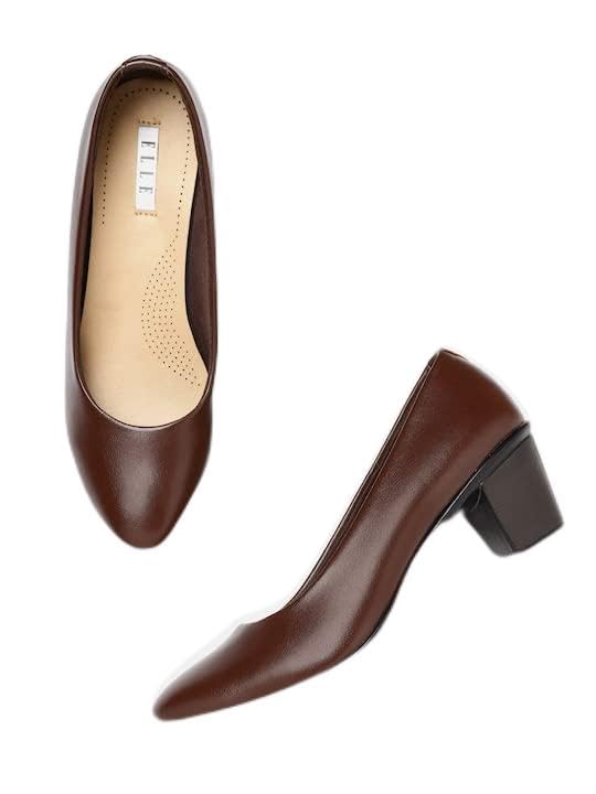 ELLE Womens Coffee Brown Block Heel Pumps (B0BPJ22DHN) Amazon Price History, Amazon Price Tracker