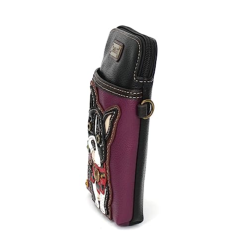 Image of CHALA Dog Collection Cell Phone Crossbody Purse-Women PU Leather /Canvas Multicolor Handbag with Adjustable Strap