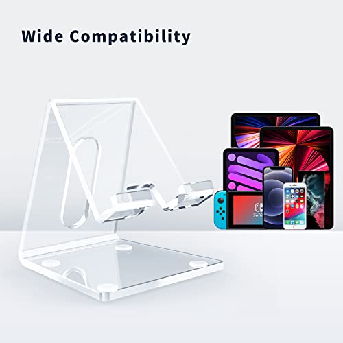 Darenyi Acrylic Cell Phone Stand For Desk, Clear Phone Holder Dock For Desk, Compatible With Iphone 13 12 11 Pro Max Xr Xs X Se 8 Ipad All Android Phones Tablets #TOP6