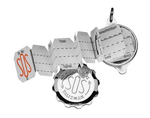 SOS Talisman Anhänger Edelstahl, Sternzeichen Steinbock, Notfallkapsel für wichtige medizinische Informationen
