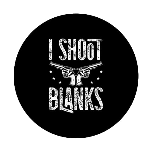 I Shoot Blanks for a Sterilized man Vasectomy PopSockets Swappable PopGrip, Black - Image 3