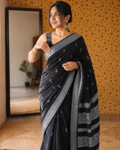 Image of South Cotton Gadwal Saree for Women | Celebrity Inspired Traditional Ethnic Wear | Chettinad & Kalyani Cotton Sarees | Soft Cotton Saree with Blouse Piece