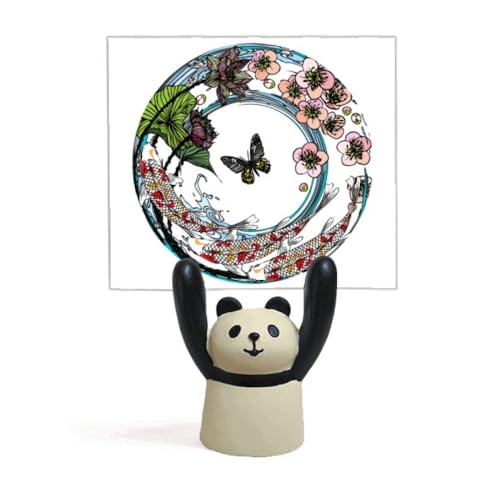 Porte-mémo lotus carpe koï avec pince note panda rigolo