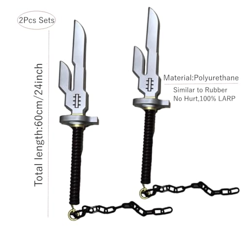 damdos Halloween Prop 24 Dagger Sword for Toji Fushiguro Cosplay, 2PCS Toji Fushiguro Katana Sword Inverted Spear of Heaven Costume Birthdays Gifts(2PCS Sets)