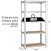 Topeakmart 5 Tier Storage Rack Heavy Duty Adjustable Garage Shelf Steel Shelving Unit,71in Height, 4 Bay Garage Shelf