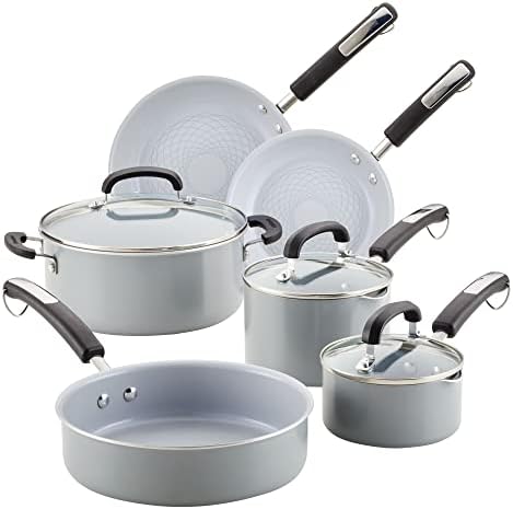 Farberware EcoAdvantage Ceramic Nonstick Cookware/Pots and Pans Set, 13 Piece – Gray