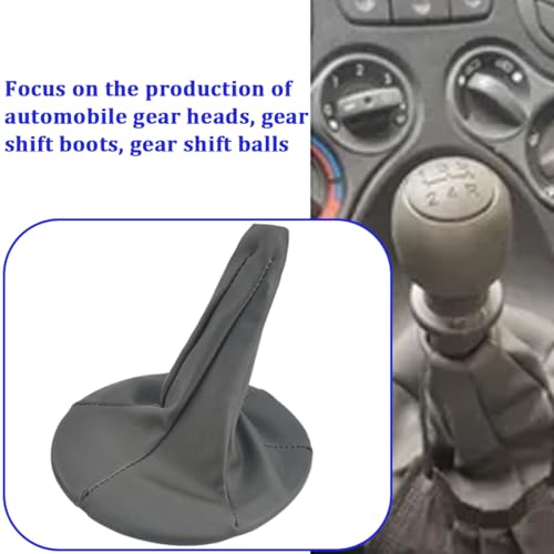 Schaltknauf Schaltmanschette Schalthebel, Schaltsack aus PU-Leder, Schaltknauf Schaltknauf Gamasche Kofferraumabdeckung, Kompatibile mit Auto Panda 2003–2012, 500C, grau