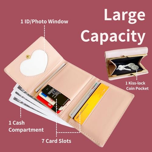 Cute Wallet Girls Small Wallets For Women Little purse Aesthetic Coin Pocket For Ladies (Pink)3