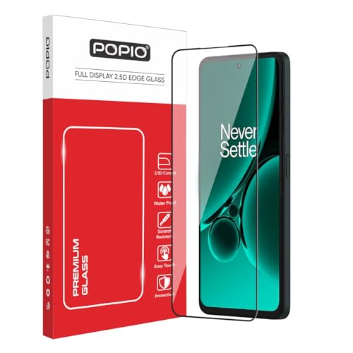 Image of POPIO Military-Grade Gorilla Tempered Glass for OnePlus Nord CE3 (Black) 9H Hardness, Edge-to-Edge Full Coverage, Anti-Scratch, Bubble-Free, Ultra Clear HD Glass, Oleophobic Coating, Face ID Compatible