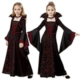 Axingqiwu Déguisement de Vampire d'Halloween Fille, Robe Gothique avec Collier, Costume V...